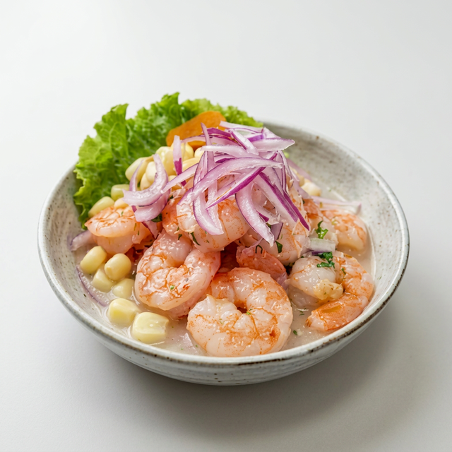Ceviche Camaron (Shrimp Ceviche).