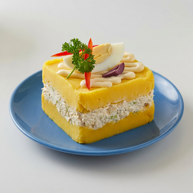 Causa de Pollo (Layered Potato and Chicken).